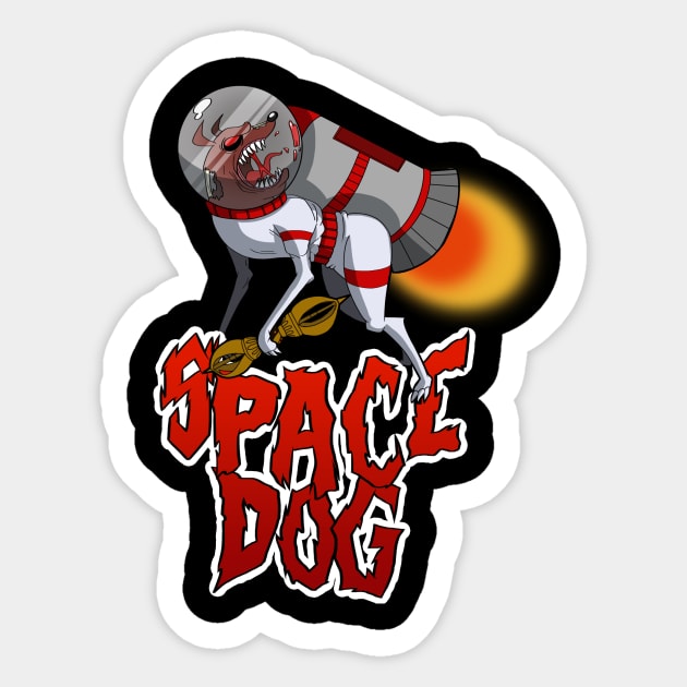 Space Dog Poster Sticker by Z House 